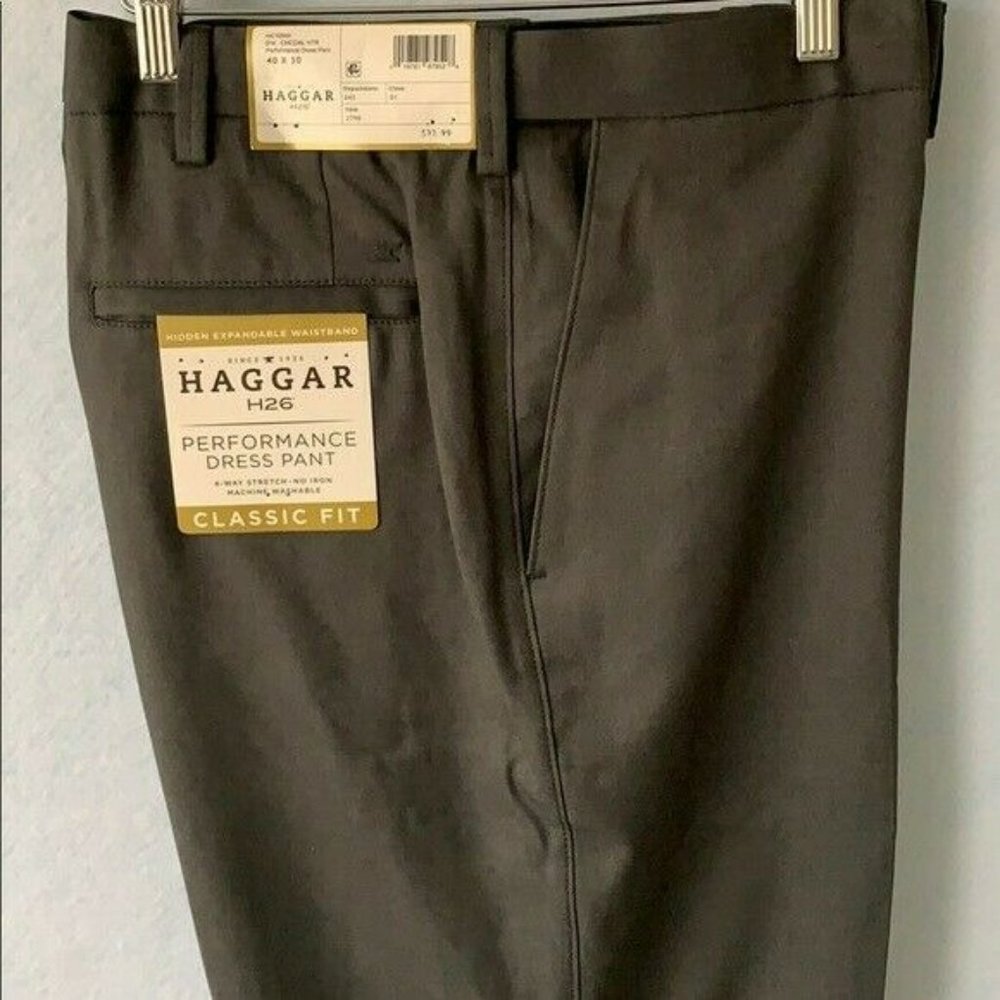 Haggar Dress Pants H26 Grey 32x34 - Picture 4 of 12